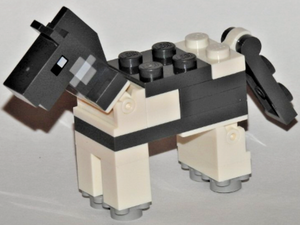 乐高黑色蓝色灰色马 Minecraft 动物公仔迷你塑像 Ebay