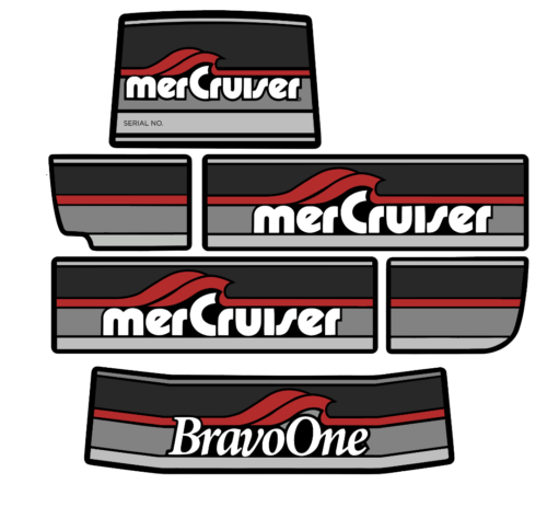 1986-1998 MERCURY MERCRUISER BRAVO ONE STICKER DECAL SET - Afbeelding 1 van 1