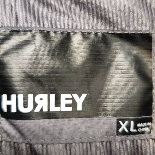 Hurley Ghost Logo Inlay Snap Up Windbreaker Jacket Mens Size XL Gray Mesh Lining - Picture 12 of 18