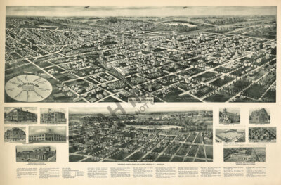 Panoramic Map of Valley Stream NY 16x24