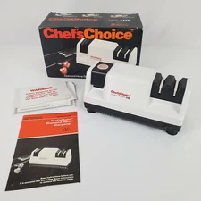 CHEF'S CHOICE  Electric Knife Sharpener Diamond Hone 110 White Heavy Duty W/Box