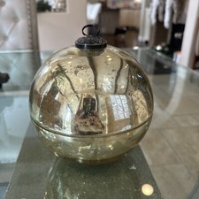 Pottery Barn Ornament Large Candle Pot Gold Christmas Decor Mercury Glass