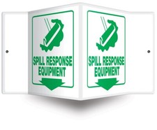 Accuform PSP381 Projection Sign 3D, Spill Response 8x12 inches, White