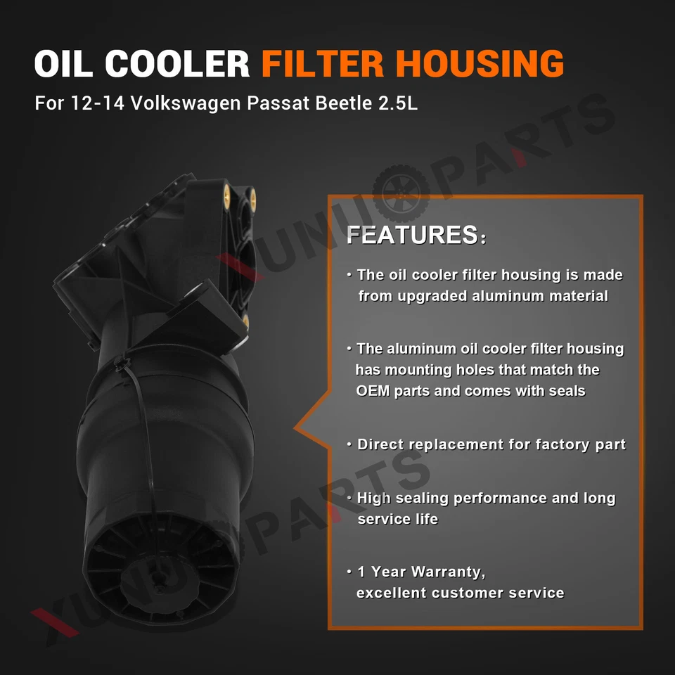 Carcasa del filtro de aceite del motor para VW Jetta 2011-2013 sedán 2012-2014 Passat 2,5 L Foto 2 de 4