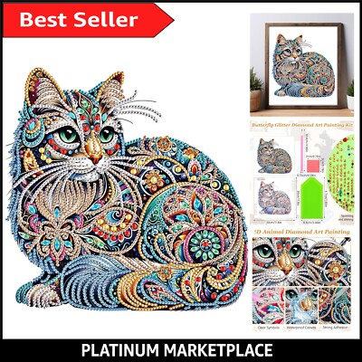 Komplettes 5D Diamond Art Painting Set - Katze Design Strass Wanddeko, 30x30cm