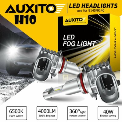 AUXITO LED Fog Light Bulbs 9145 9140 H10 White for Ford F150 F250 F350 2004-2021