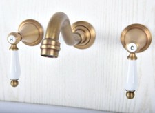 Retro Antique Brass Three Hole Kitchen Faucet Bathroom Sink Mixer Tap 2sf516