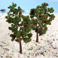 10 Piezas Paisaje Paisaje Modelo Decoración Fruta Roja Modelo Árboles Plástico 110mm