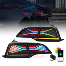 Colight RGB LED Tail Lights For Model 3 19-22 Model Y 21-23 Rear Side Stop Lamp 