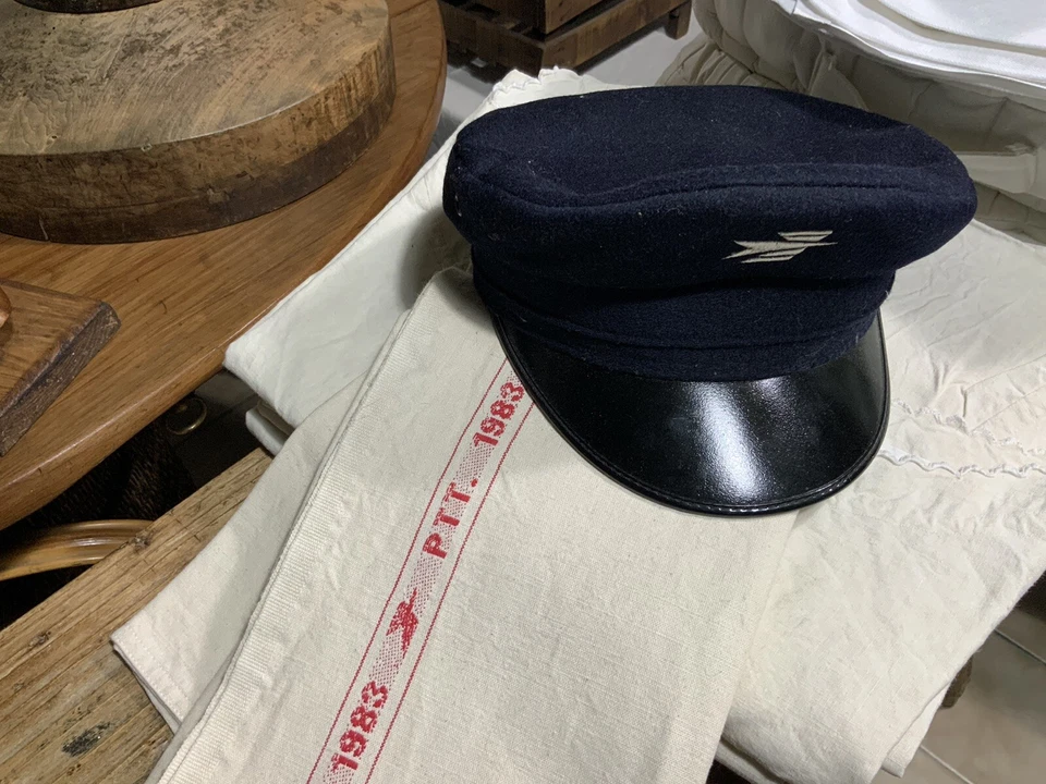 Linge Ancien Torchon Doublé En Lin  LA POSTE Logo PTT Longueur 2m20 - Photo 2/4