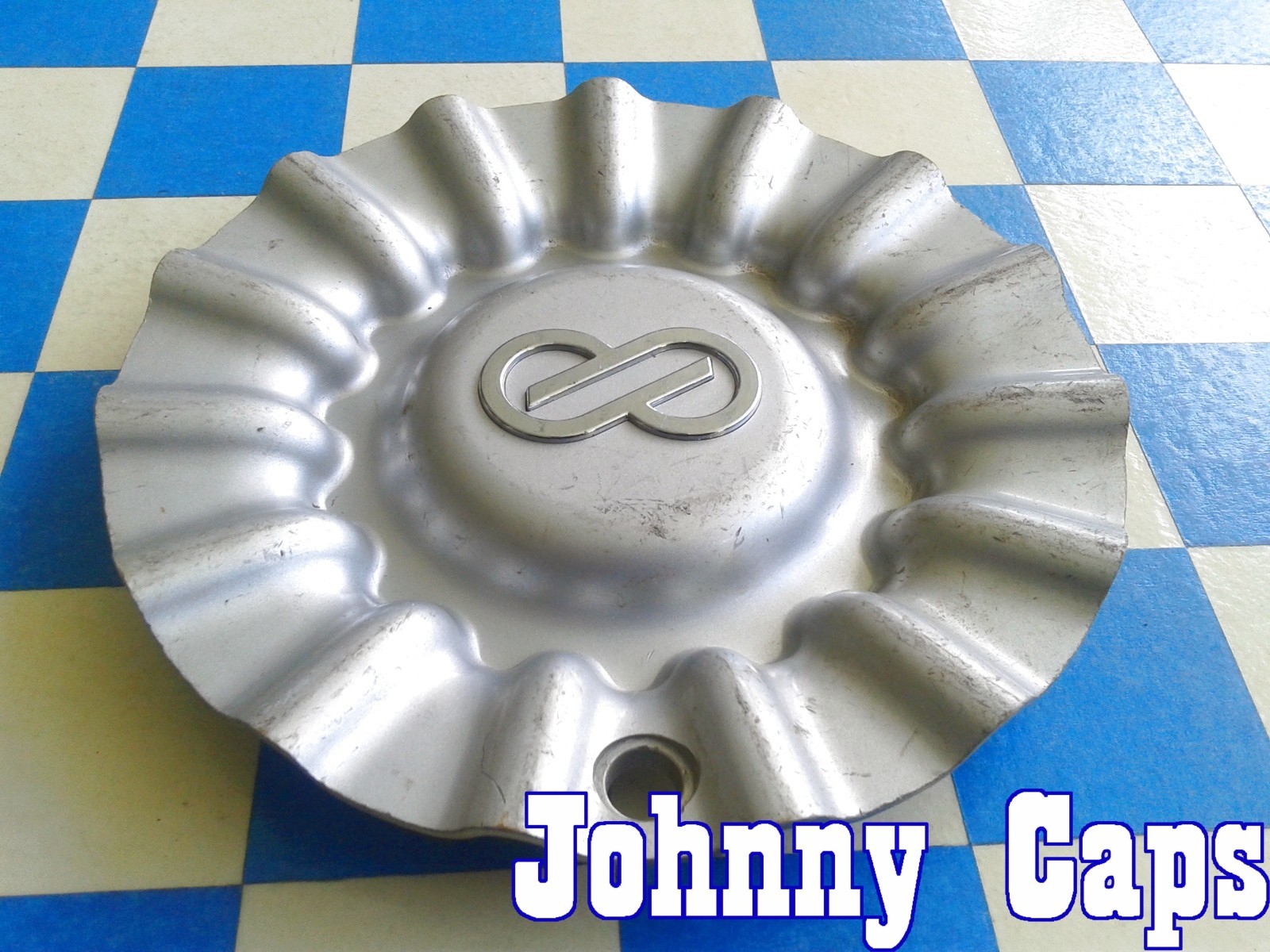 ENKEI 37 Silver Wheel Center Caps Custom Replacement 1pc