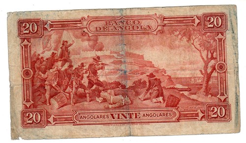 ANGOLA PORTUGAL Banknote 20 Angolares 1951 P83 SELTEN GUTER ZUSTAND - Bild 2 von 2