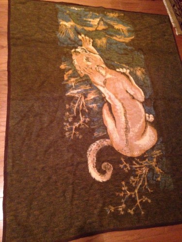 Vtg Chatham North Star Blanket Throw Reversible Lion Cougar Animal Acrylic 62x77 - Picture 3 of 12