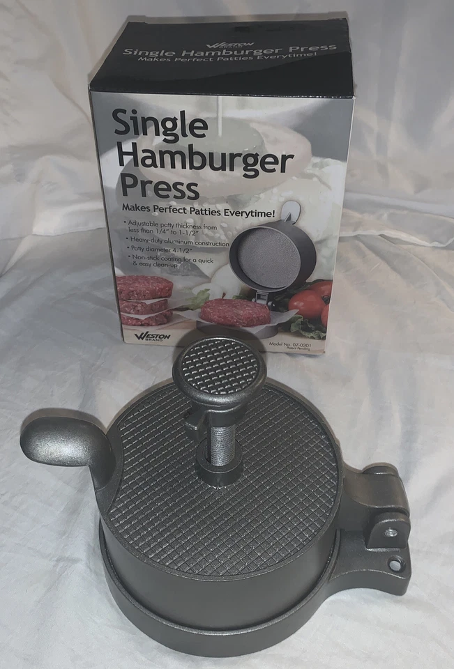 Molde redondo antiadherente comercial para hacer hamburguesas prensa de hamburguesas Weston Foto 2 de 4