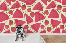 3D Watermelon Seamless Wallpaper Wall Mural Removable Self-adhesive Sticker3913