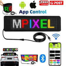 Car RGB LED Sign Scrolling Message Display Board Screen Programmable APP Control