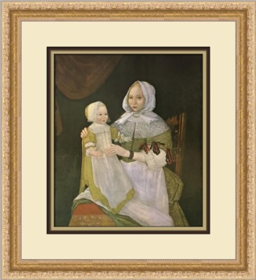 Artist Unknown Elizabeth Freake and Baby Mary Custom Framed Print