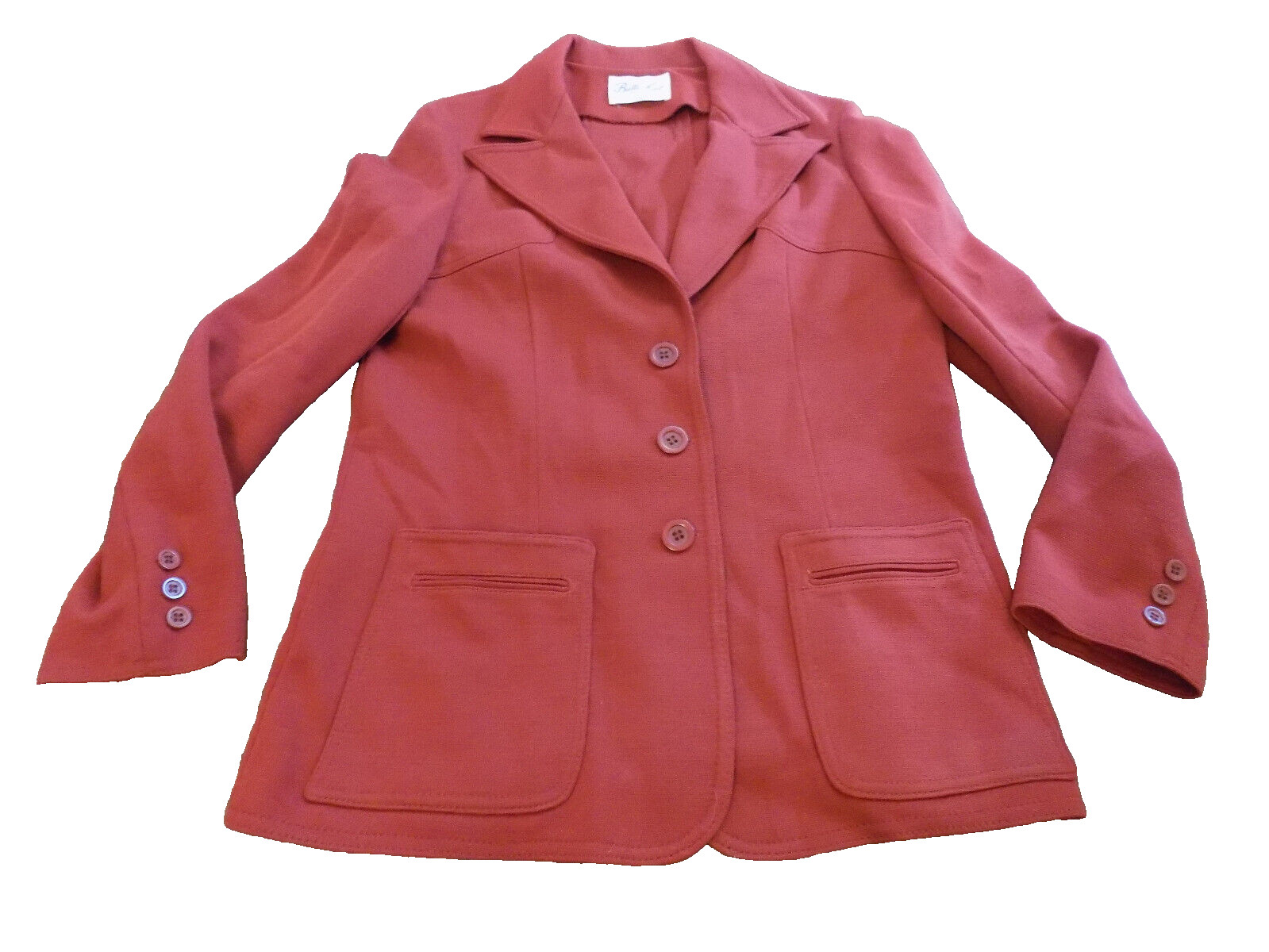 3 Button Front Vtg 1970s Butte Knit Cranberry Red 3 Button Front Ret… - Gem
