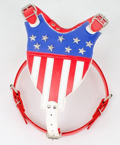 Large for Pitbull Dogs Harness Mastiff Duty Real w/ Boxer Bow Leather Heavy Dog - Picture 16 of 16