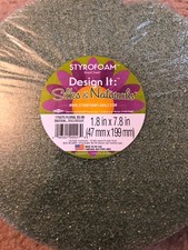 Round Styrofoam Green Floral 1.8 x 7.8 in