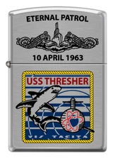 USS Thresher (SSN-593) Submarine Zippo MIB  Brushed Chrome 