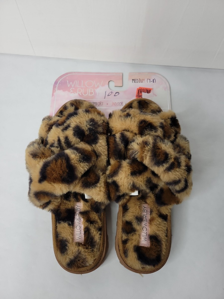 Ladies Slippers Willow And Ruby Slippers Willow Ruby Faux Fur