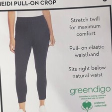 NINE WEST HEIDI PULL- ON CROP BLACK STRETCH TWILL PANTS 8 NWT