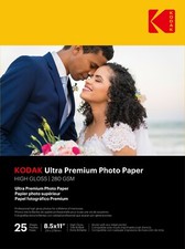 Kodak photo paper 8.5 x 11 glossy, 25 count 104 lb - 280 g/m 41177-9891173 