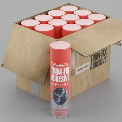 TRIMFIX 12 x 500ML TRIM FIX HIGH TEMPERATURE ADHESIVE SPRAY CARPET GLUE CAR VAN LINING
