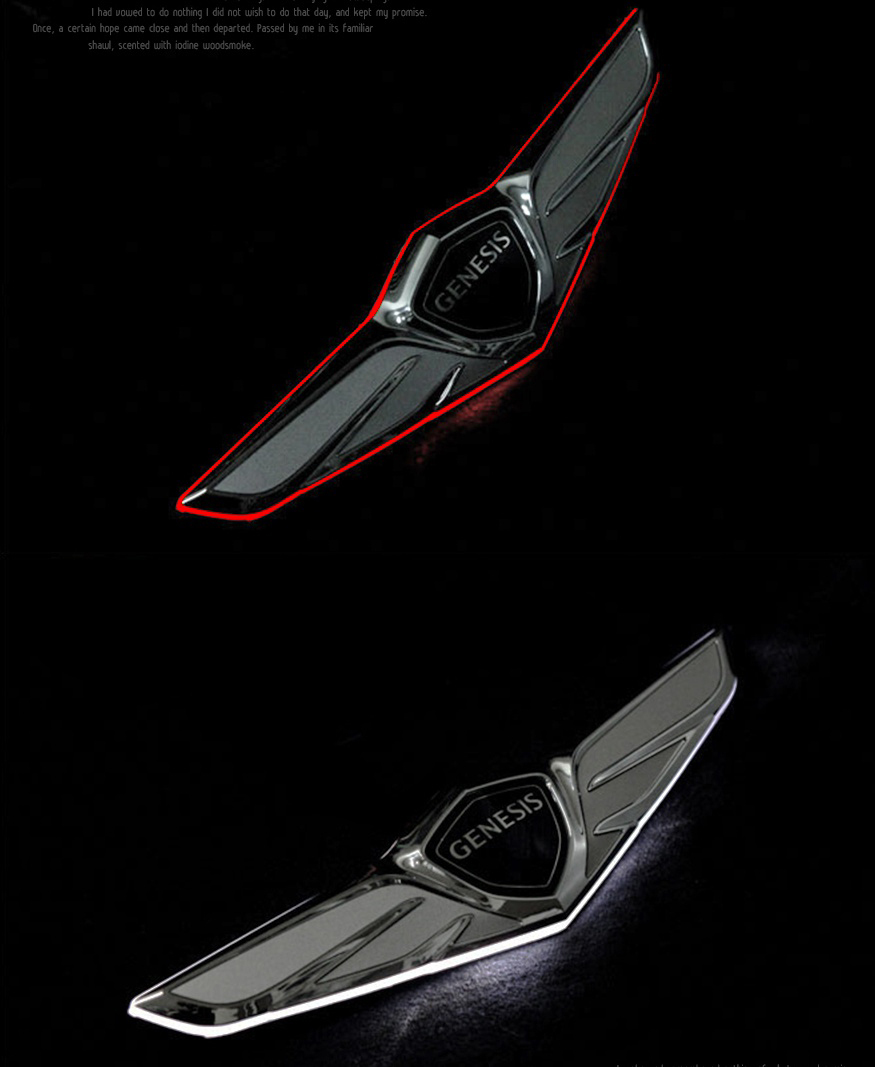 LED 2-Color Trunk Emblem For 2015-2020 Hyundai Genesis G80 – RPMTRADE White/Red Badge - View #6