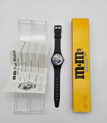 Vintage Saxophone Playing Blue M&M Watch (1996) New in Box  display picture 2