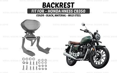 Dossier avec coussin noir "Convient pour HONDA HNESS CB350" - Photo 1/4