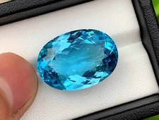 95.32 Ct GIE Certified Natural Swiss Blue Flawless Topaz Oval Cut Loose Gemstone