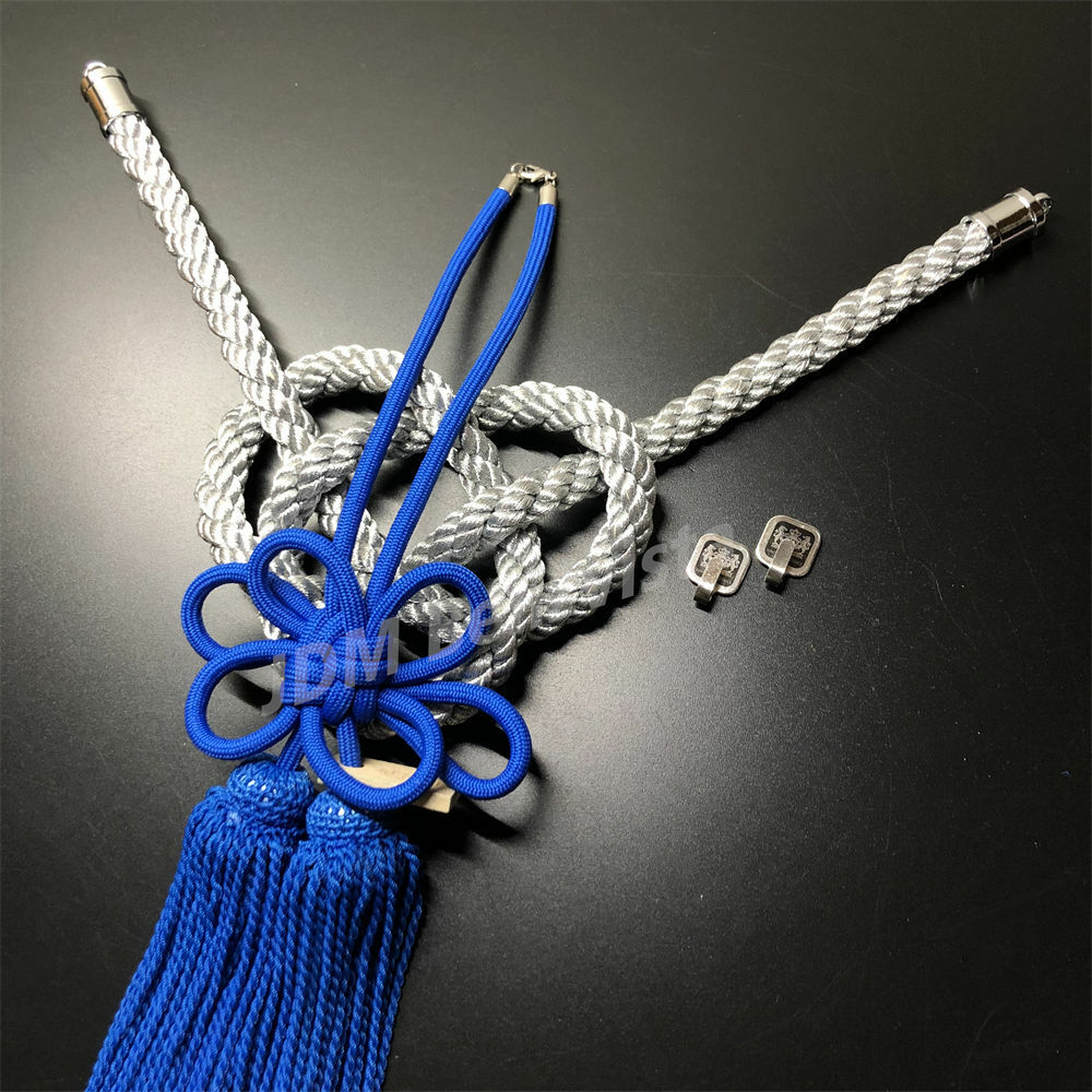 アクセサリー kiku JDM JP Blue Kiku Knot Silvery Kintsuna Rope Luxury Car Rearview