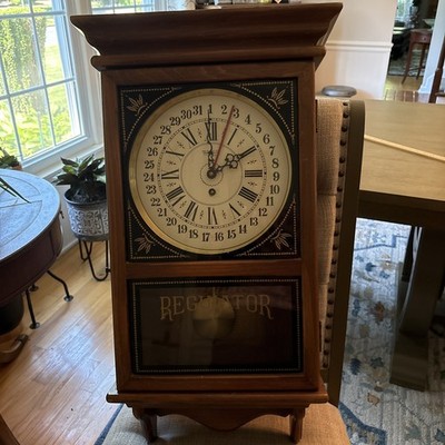 Vintage 1970 s New England Wall Clock Regulator No. NE 266 - 31 Day Calendar