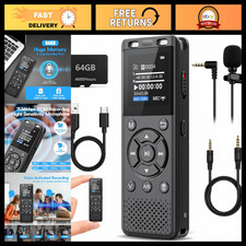 64GB Digital Voice Recorder, Portable Audio Recording Device with Playback Featu