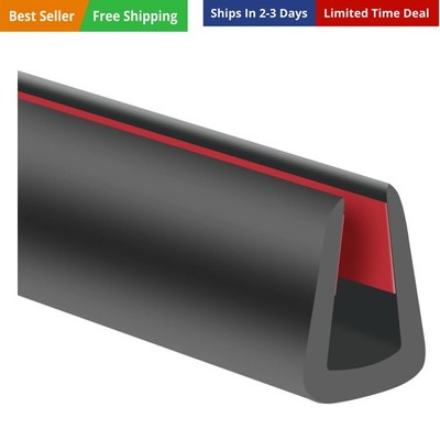 Rubber Edge Trim, 1/4'' Self Adhesive Flexible U Channel Edge Protecter for Sh...