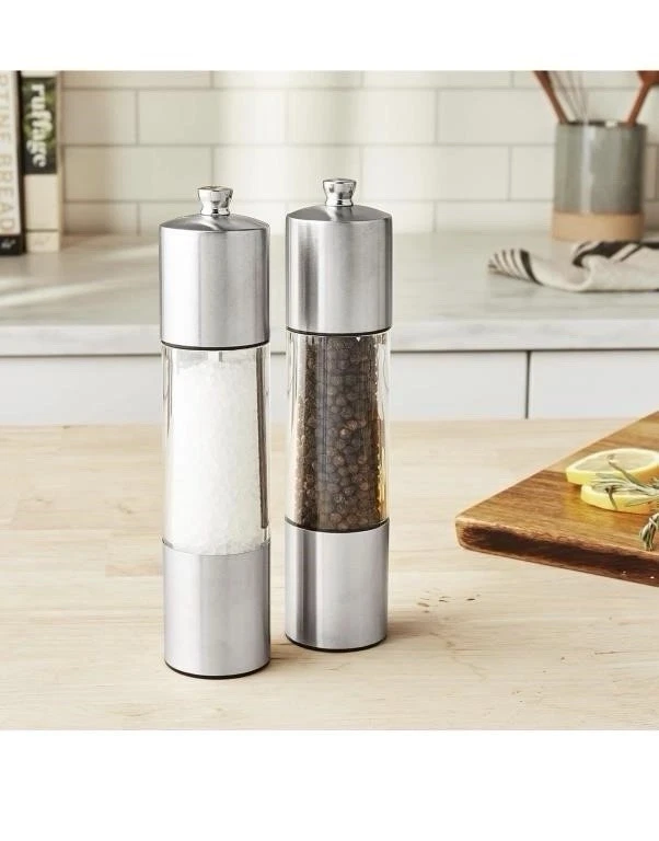 Cole & Mason Everyday Stainless And Glass Classic Salt And Pepper Mill Set