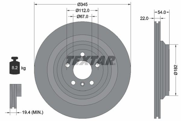 2X Textar Bremsscheibe PRO 92284003 FüR W166 Klasse Mercedes GLE X166 GLS GL 250-image