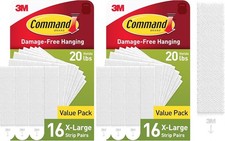 XL Heavyweight Picture Hanging Strips, 20 lb Capacity, 32 Pairs 64 Strips, Wh... 0.67 per strip