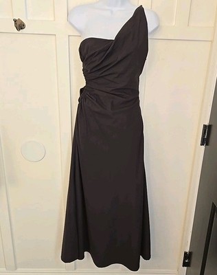Bardot Women's S US 4 Black One Shoulder Cut Out Maxi Dress Gown Cocktail Party
