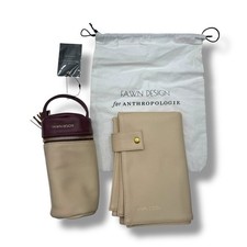 Anthropologie NWT Fawn Design Diaper Changing Pad  Bottle Pouch Set Beige
