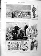 Original Old Antique Print 1886 Lord Dufferin Indore War Servia Bulgaria Pirot