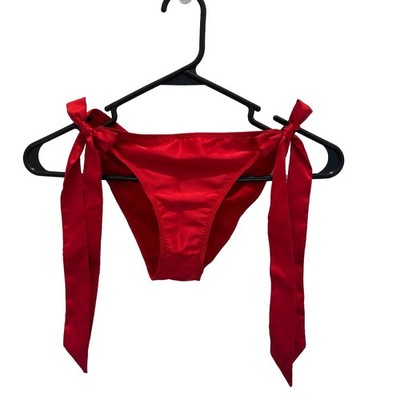 Victoria s Secret Dream Angels String Cheeky Red Satin Size Small NWT 