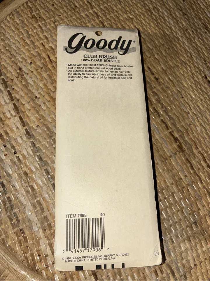 Cepillo de madera Goody vintage 100 % cerdas de jabalí nuevo en paquete Foto 4 de 4