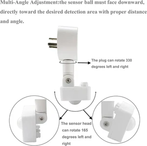 Détecteur activé réglable de prise intérieure de détecteur de mouvement dans les prises de lumière