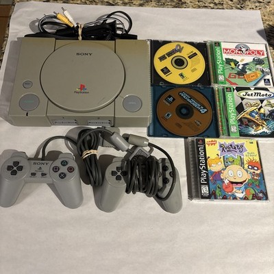 Sony PlayStation 1 PS1 Console Bundle with 2 Oem Controller & Cords Tested Games