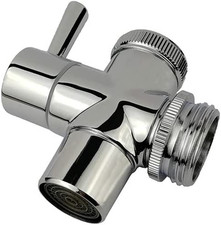 All Brass Faucet Diverter Valve with Aerator, Sink to Garden Hose Diverter Adapt