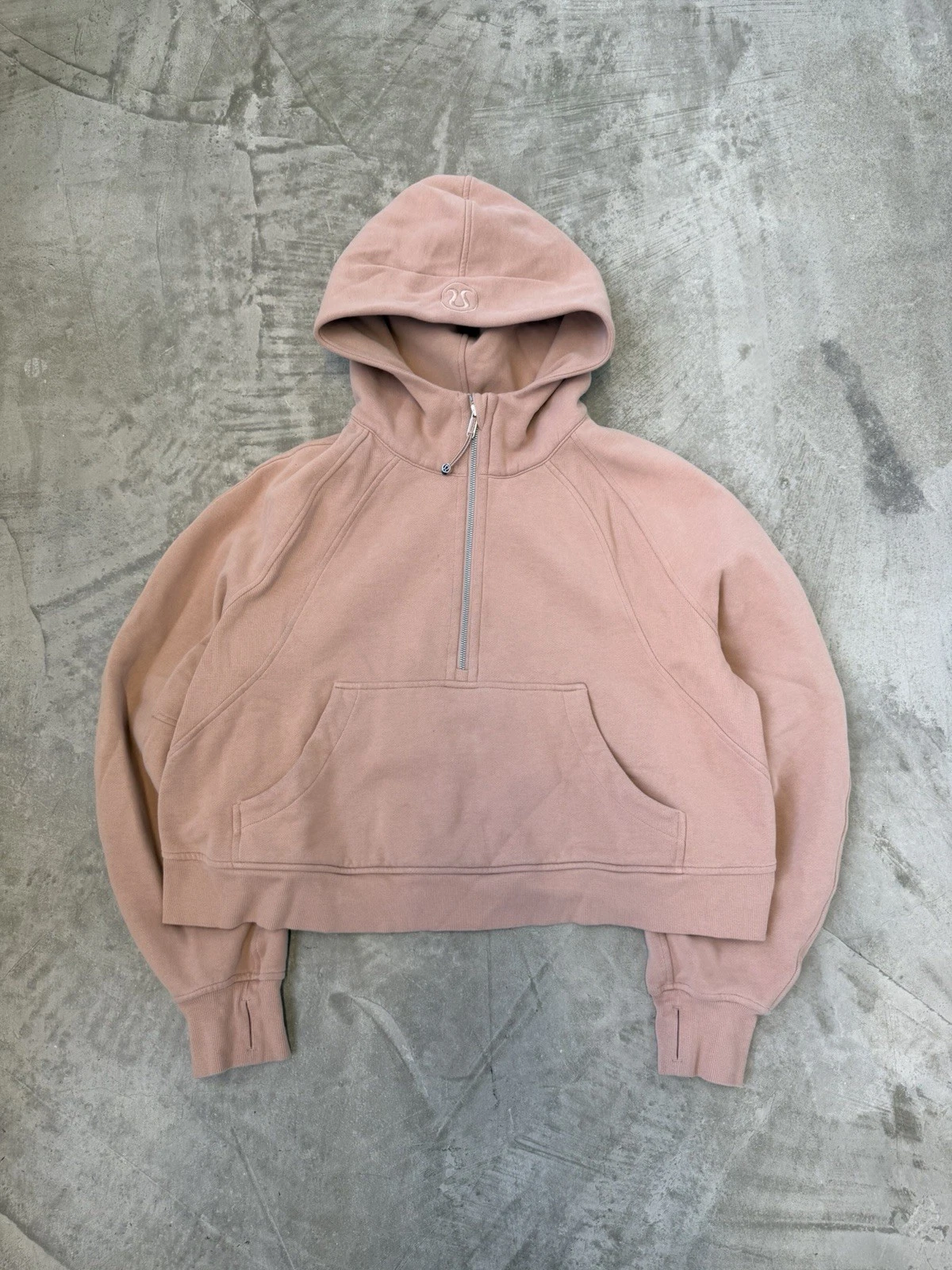 Lululemon Scuba Oversized Zip Hoodie XL/ XXL Light Pink Cropped Sweatshirt