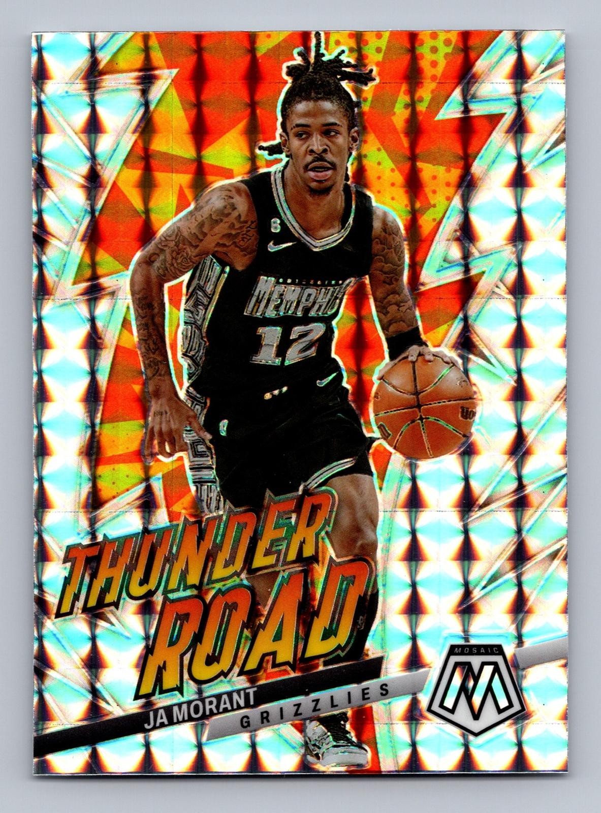 2022-23 Panini Mosaic #11 Ja Morant Thunder Road Mosaic Prizm